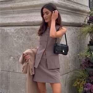 Kookai Ariel crew vest and core mini skirt